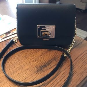 Michael Kors black crossbody with gold hardware